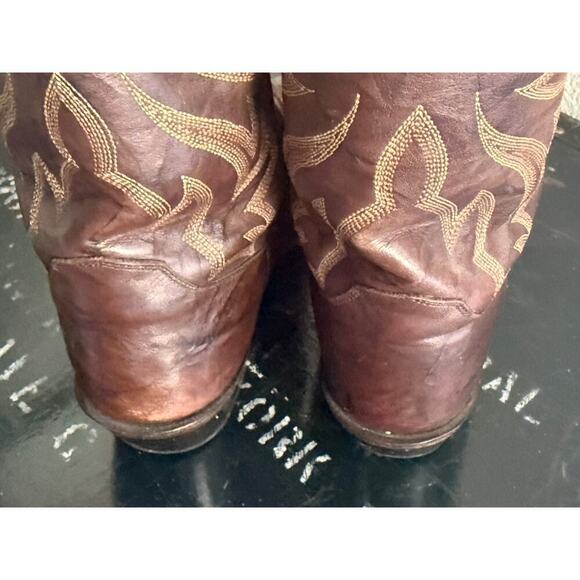 Vintage JUSTIN Brown Western Cowboy Boots Long Shank Men\'s size 9 D main image 8